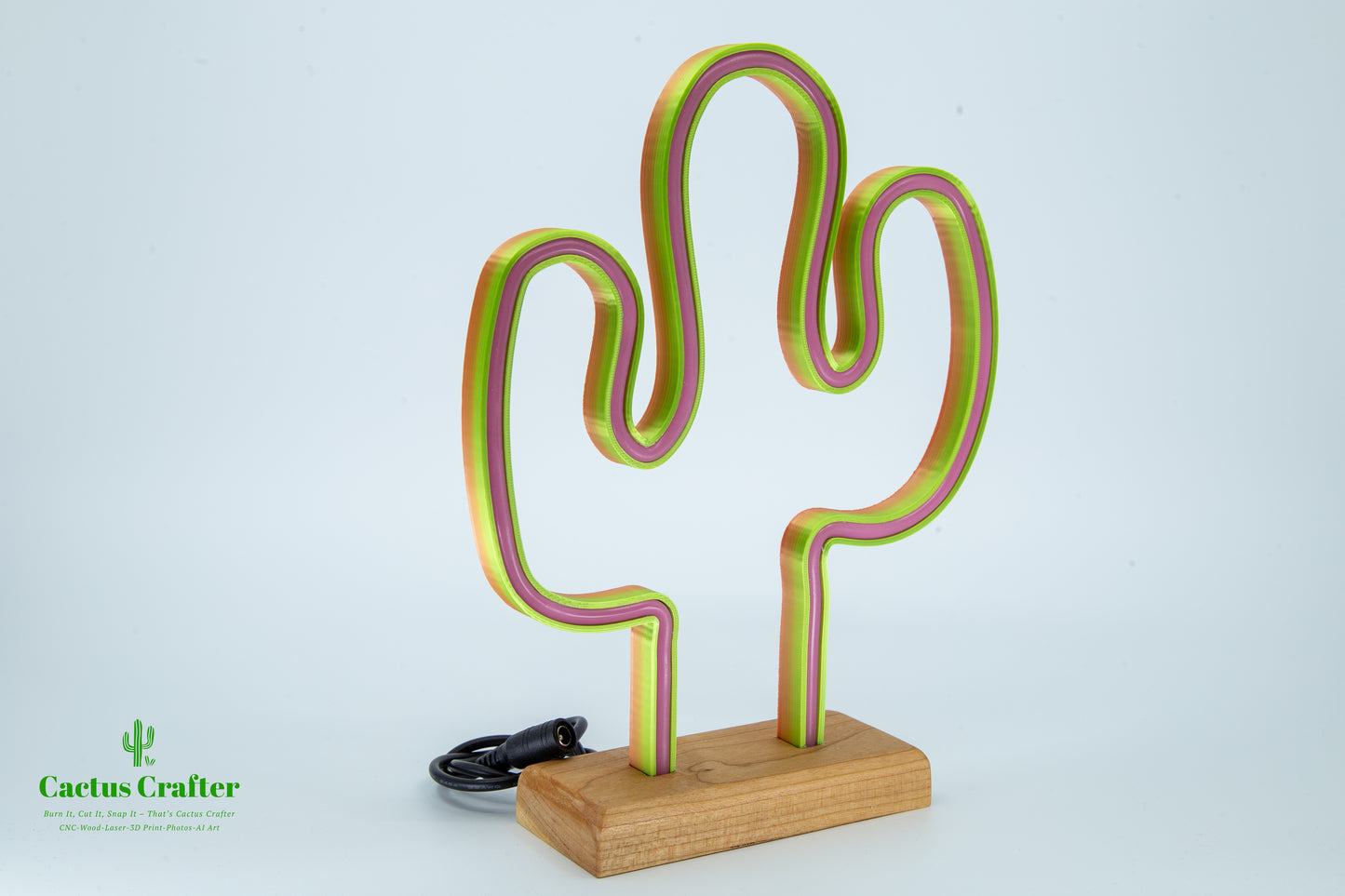 π΅ Cactus Neon Light β Handcrafted Southwestern Glow