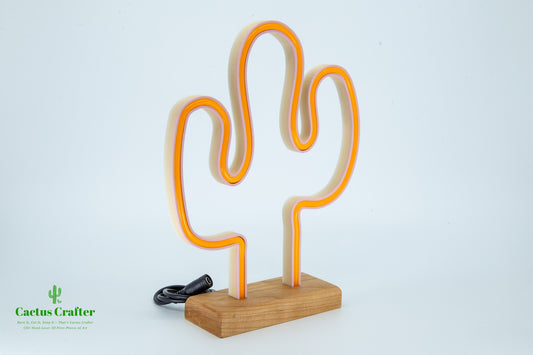 🌵 Cactus Neon Light – Handcrafted Southwestern Glow